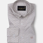 Oryxis Beige Printed Button Down Cotton Shirt - John Ellies