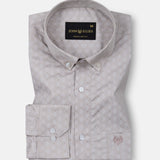 Oryxis Beige Printed Button Down Cotton Shirt - John Ellies