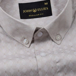 Oryxis Beige Printed Button Down Cotton Shirt - John Ellies