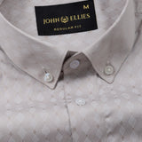 Oryxis Beige Printed Button Down Cotton Shirt - John Ellies