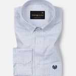 Oryxis Blue Printed Button Down Cotton Shirt - John Ellies