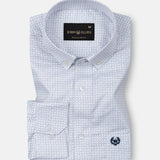 Oryxis Blue Printed Button Down Cotton Shirt - John Ellies