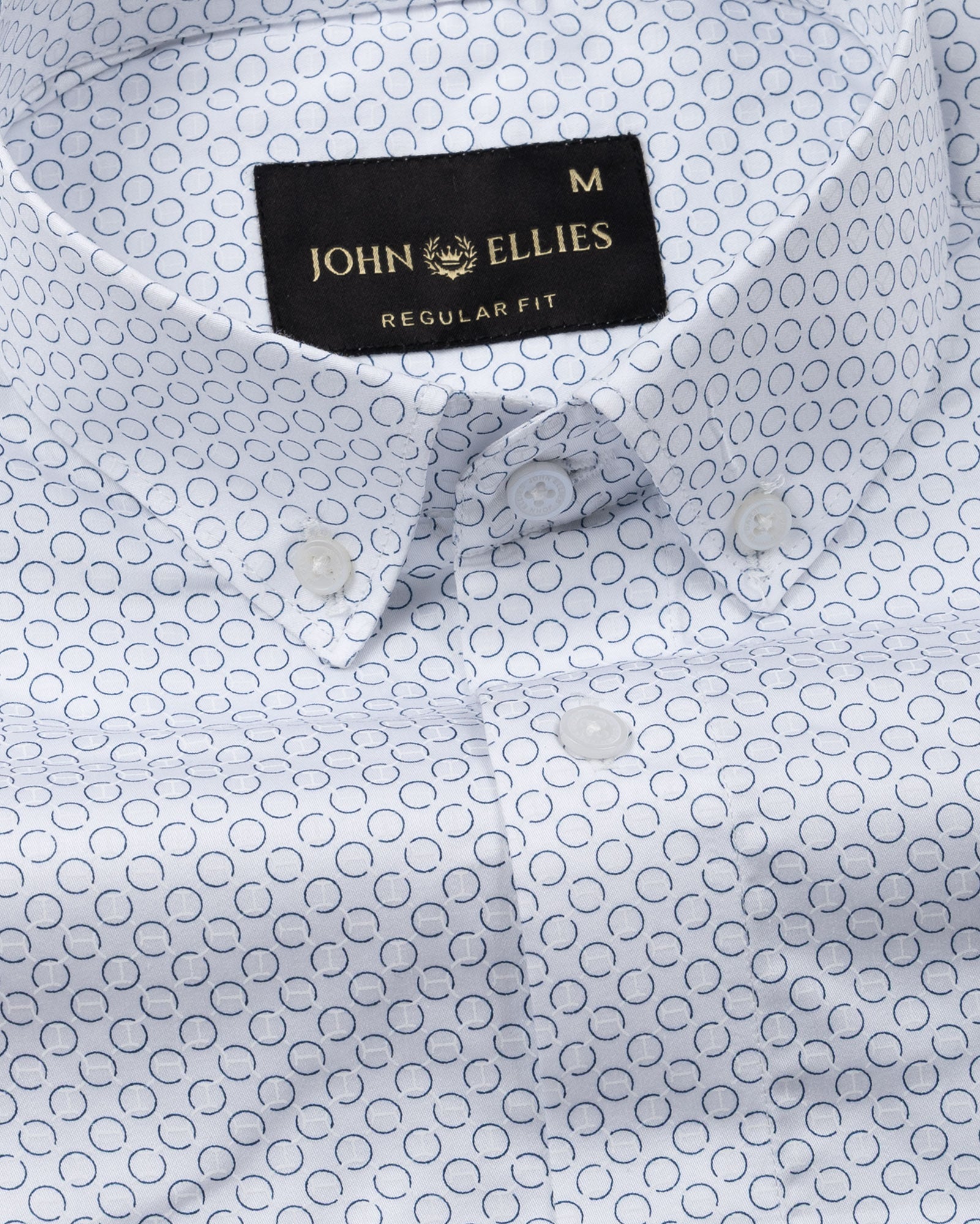 Oryxis Blue Printed Button Down Cotton Shirt - John Ellies