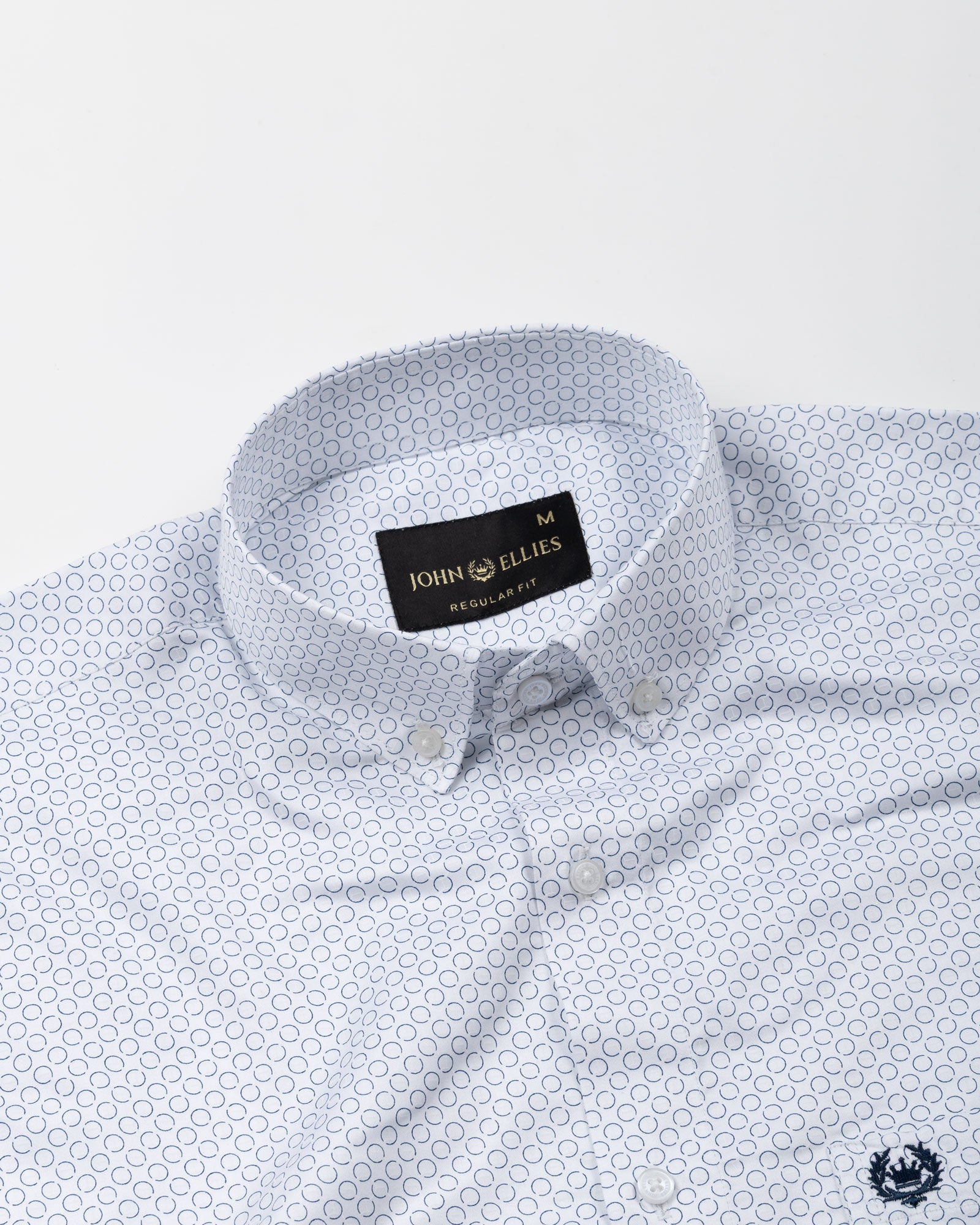 Oryxis Blue Printed Button Down Cotton Shirt - John Ellies