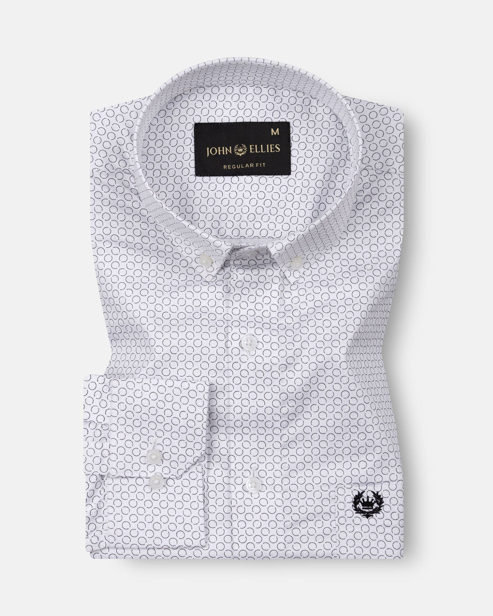 Oryxis Black Printed Button Down Cotton Shirt - John Ellies