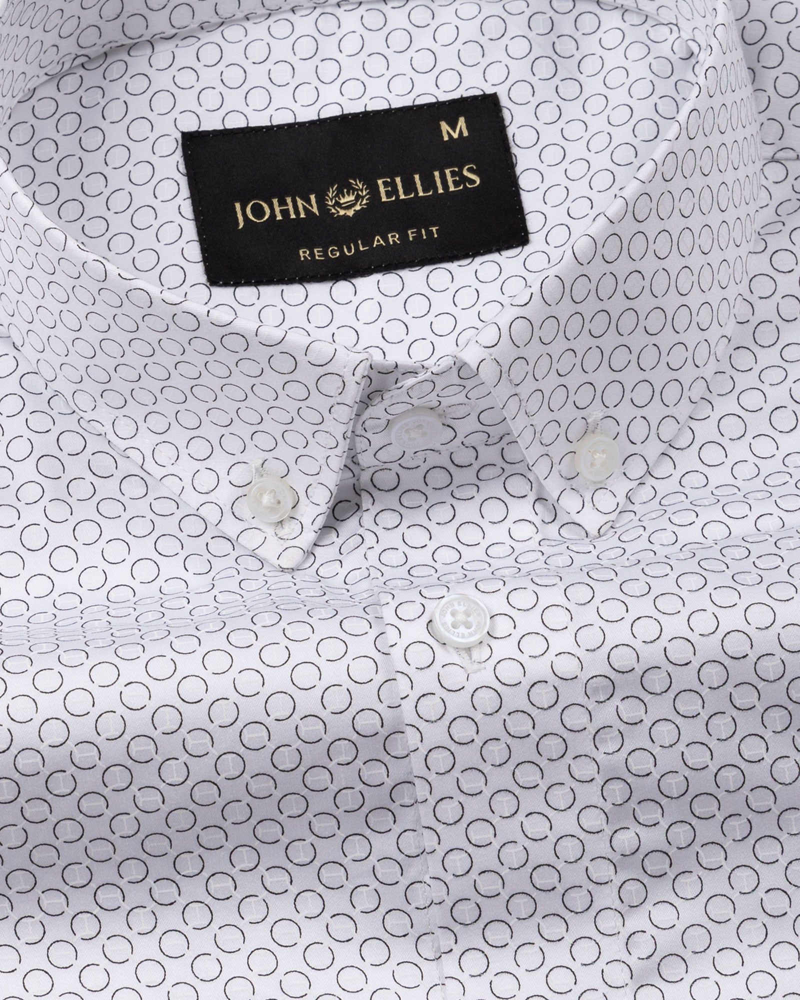 Oryxis Black Printed Button Down Cotton Shirt - John Ellies