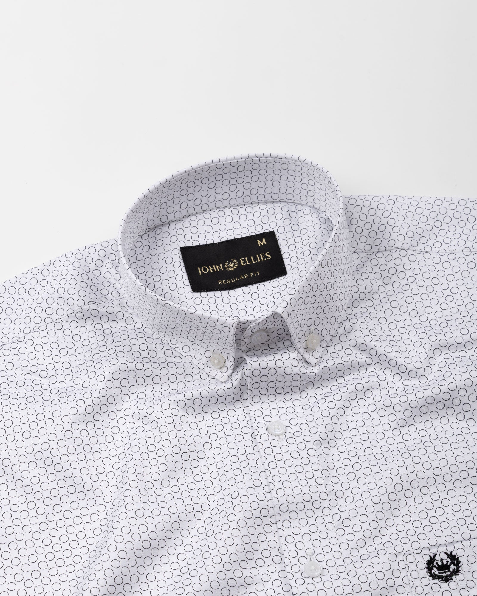 Oryxis Black Printed Button Down Cotton Shirt - John Ellies