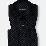 Oryxis Black Printed Check Cotton Shirt - John Ellies