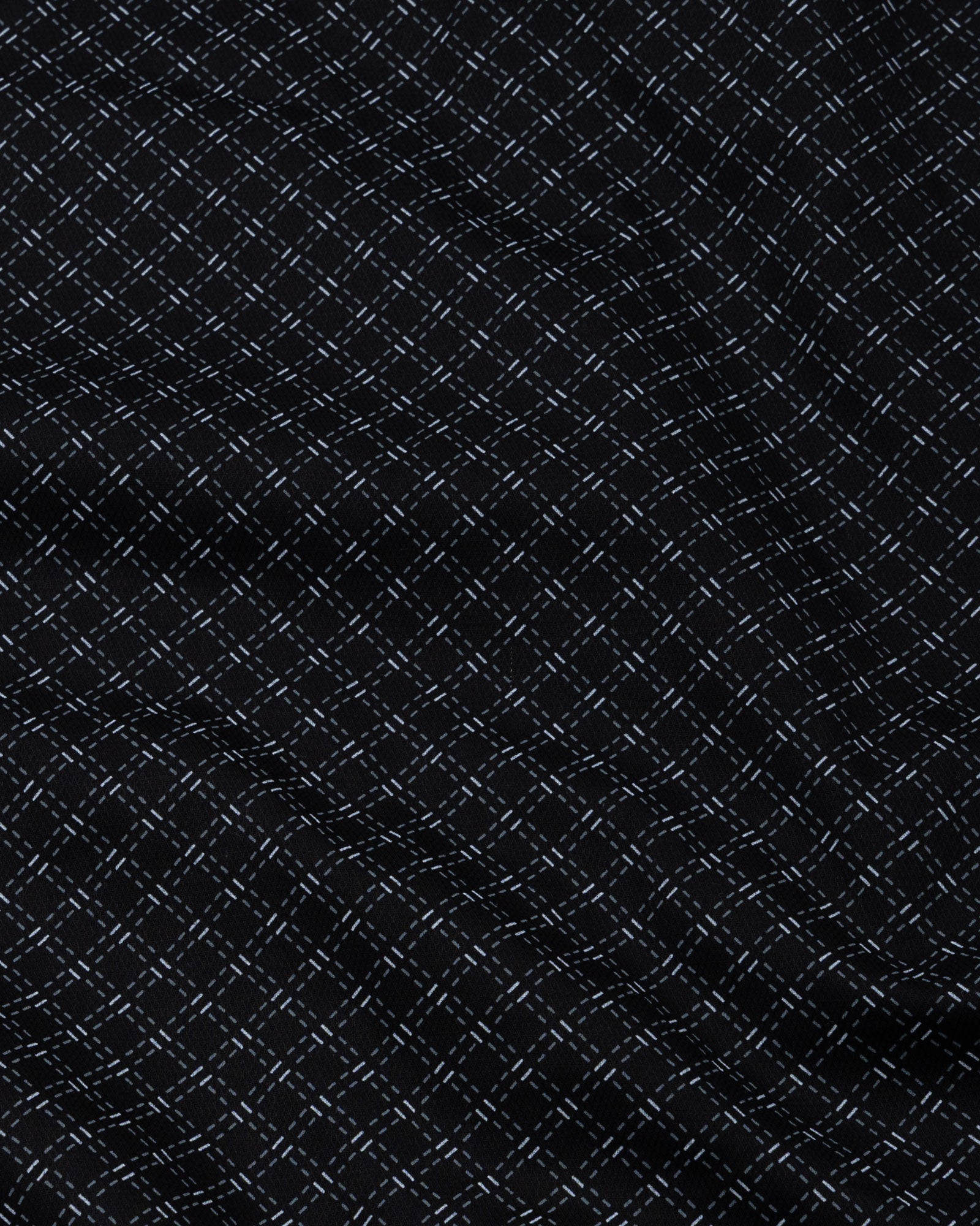 Oryxis Black Printed Check Cotton Shirt - John Ellies
