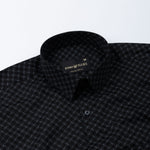 Oryxis Black Printed Check Cotton Shirt - John Ellies