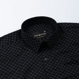 Oryxis Black Printed Check Cotton Shirt - John Ellies