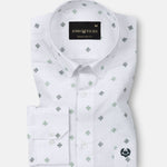 Velora Green Linen Blend Printed Shirt - John Ellies