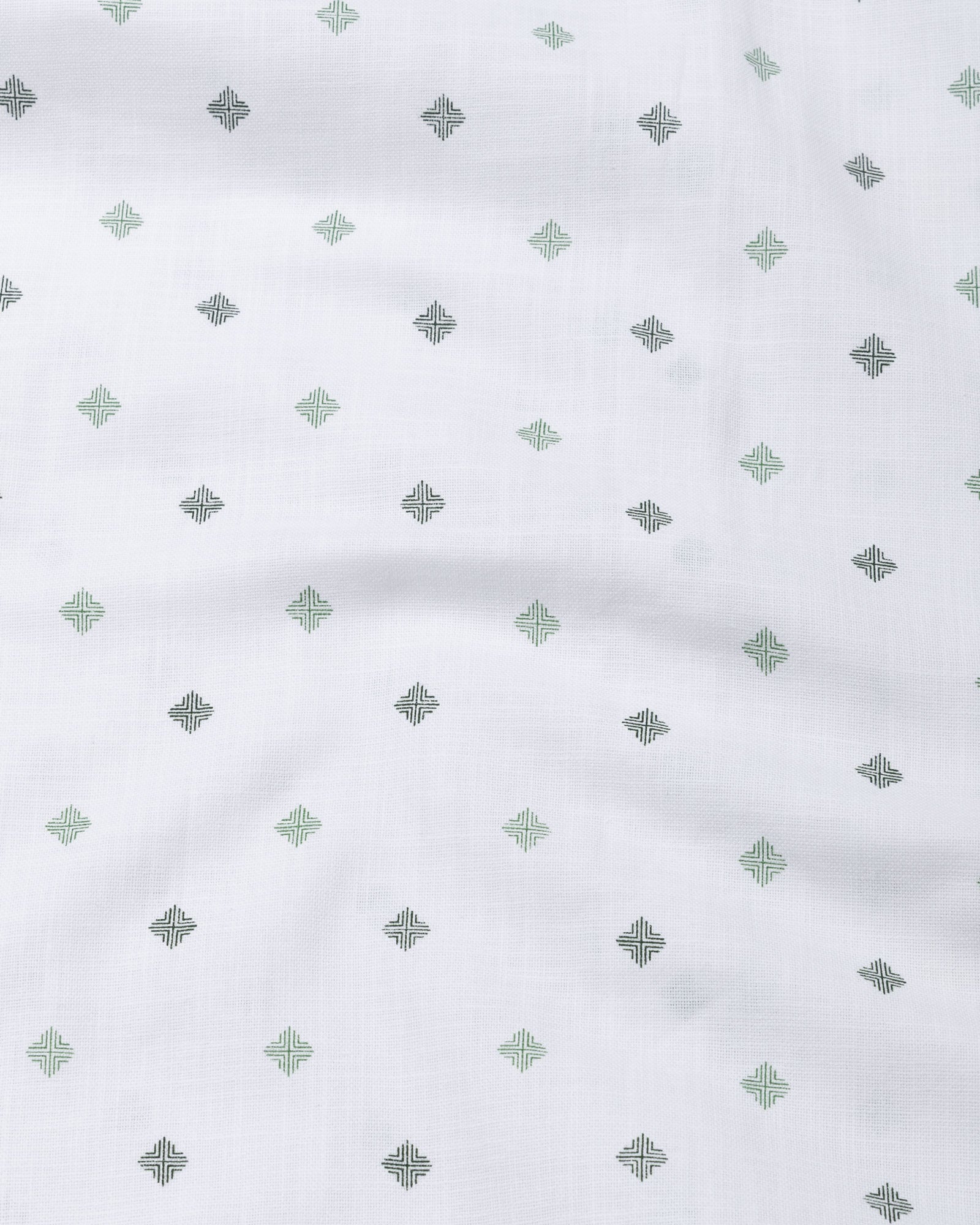 Velora Green Linen Blend Printed Shirt - John Ellies