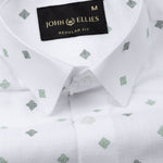 Velora Green Linen Blend Printed Shirt - John Ellies