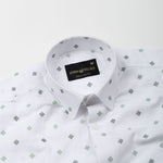 Velora Green Linen Blend Printed Shirt - John Ellies