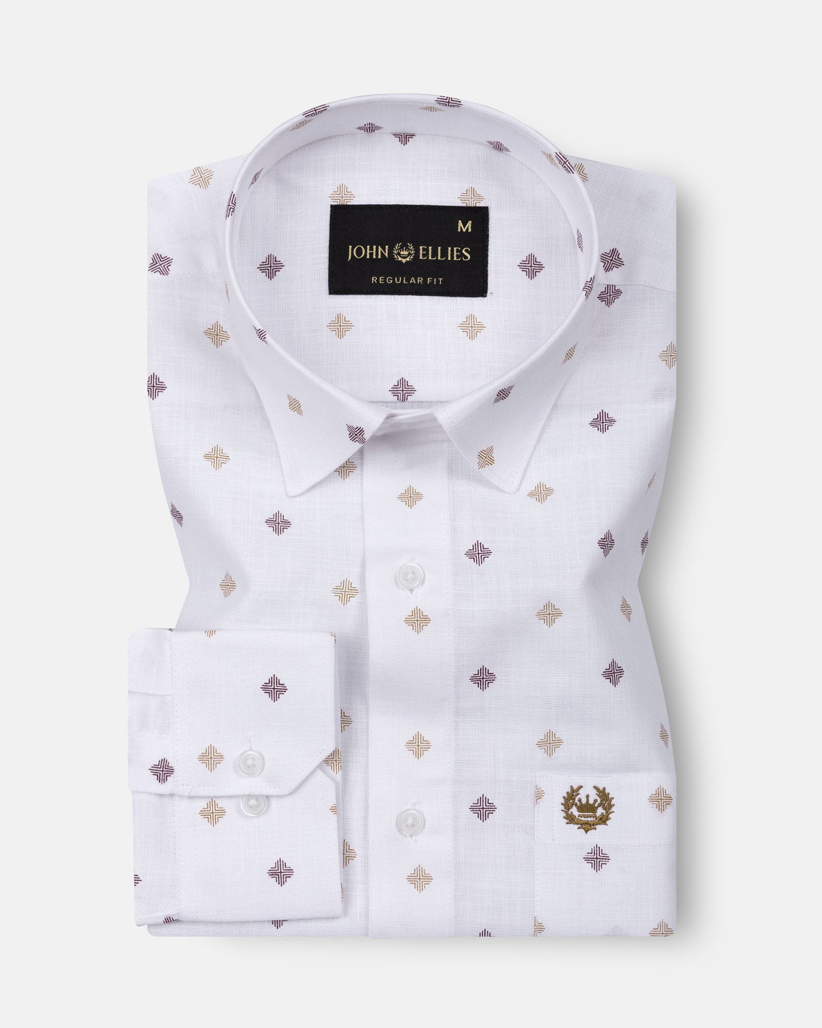 Velora Yellow Linen Blend Printed Shirt - John Ellies