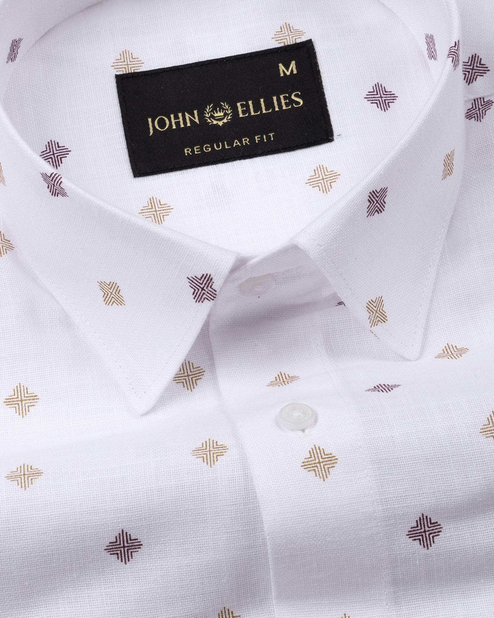 Velora Yellow Linen Blend Printed Shirt - John Ellies