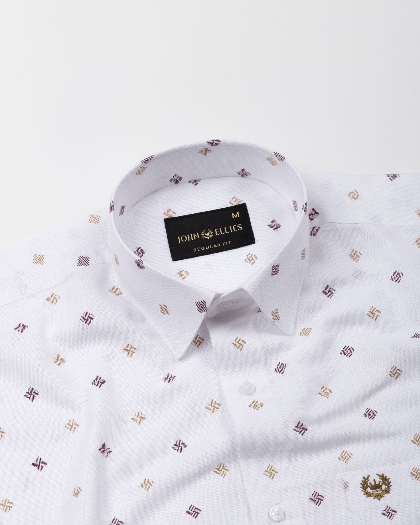 Velora Yellow Linen Blend Printed Shirt - John Ellies