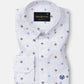Velora Blue Linen Blend Printed Shirt - John Ellies