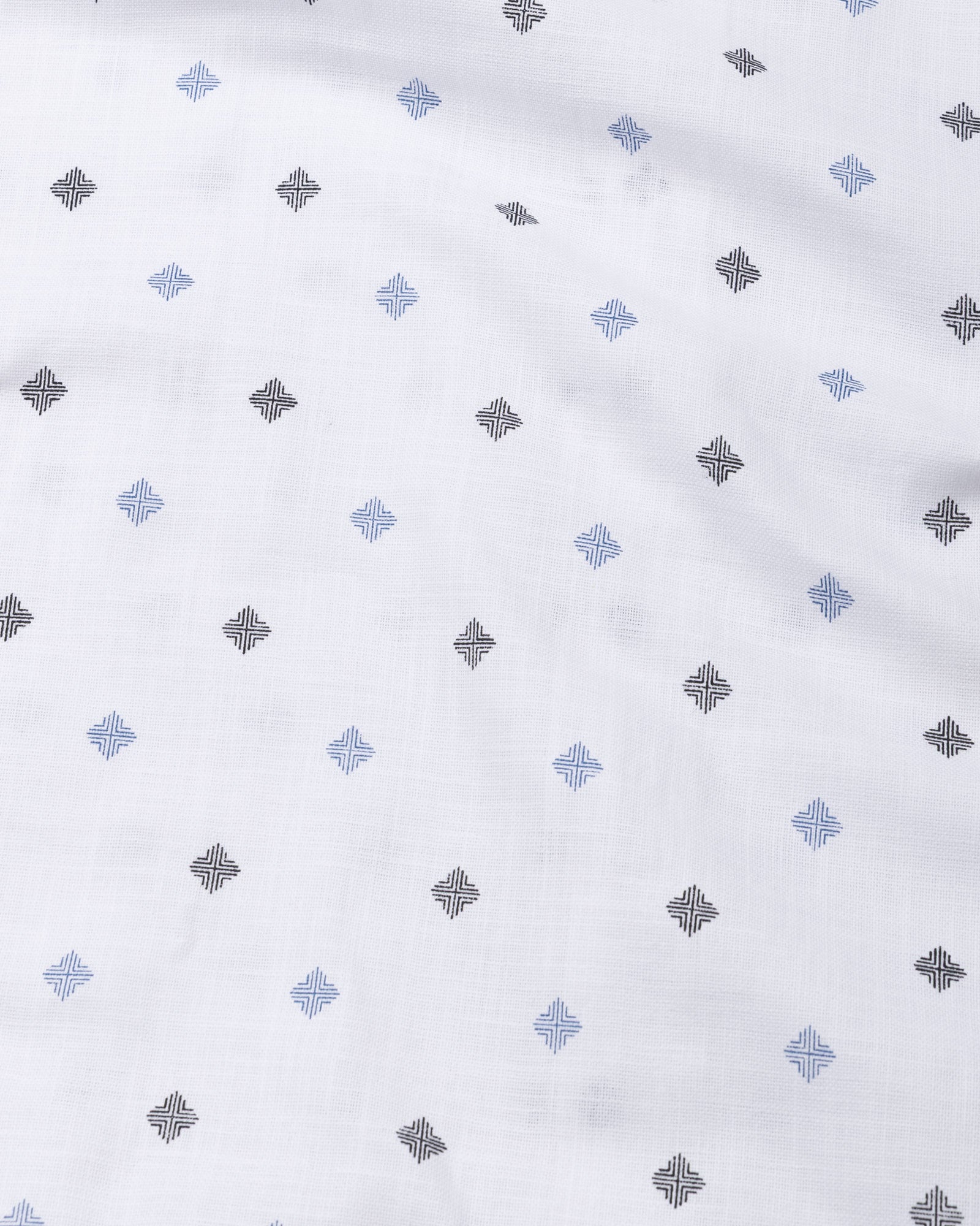 Velora Blue Linen Blend Printed Shirt - John Ellies