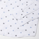 Velora Blue Linen Blend Printed Shirt - John Ellies
