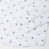 Velora Blue Linen Blend Printed Shirt - John Ellies