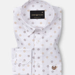 Zyro Brown Luxurious Linen Printed Shirt - John Ellies