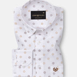 Zyro Brown Luxurious Linen Printed Shirt - John Ellies