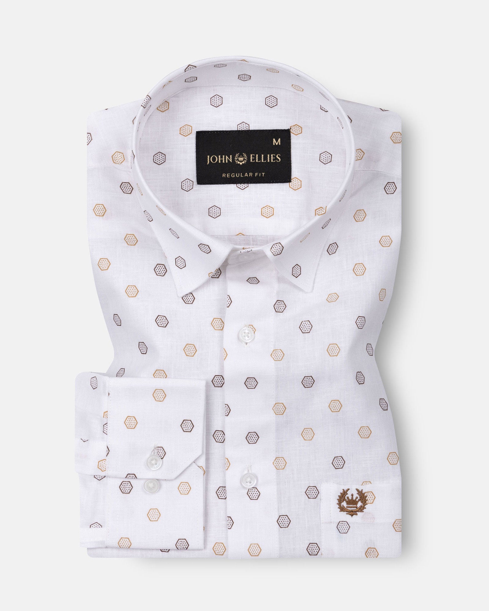 Zyro Brown Luxurious Linen Printed Shirt - John Ellies