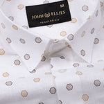 Zyro Brown Luxurious Linen Printed Shirt - John Ellies