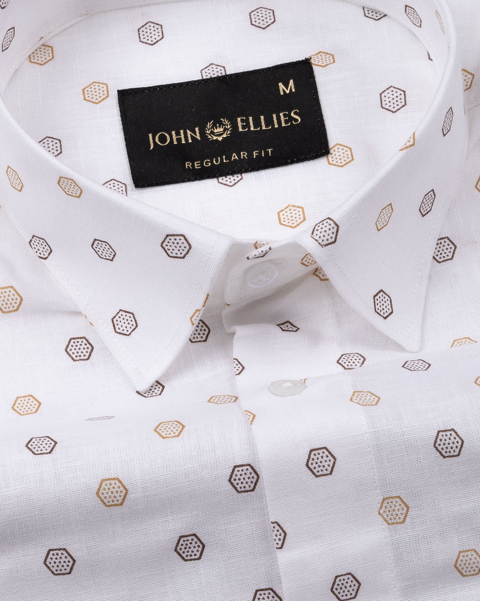 Zyro Brown Luxurious Linen Printed Shirt - John Ellies