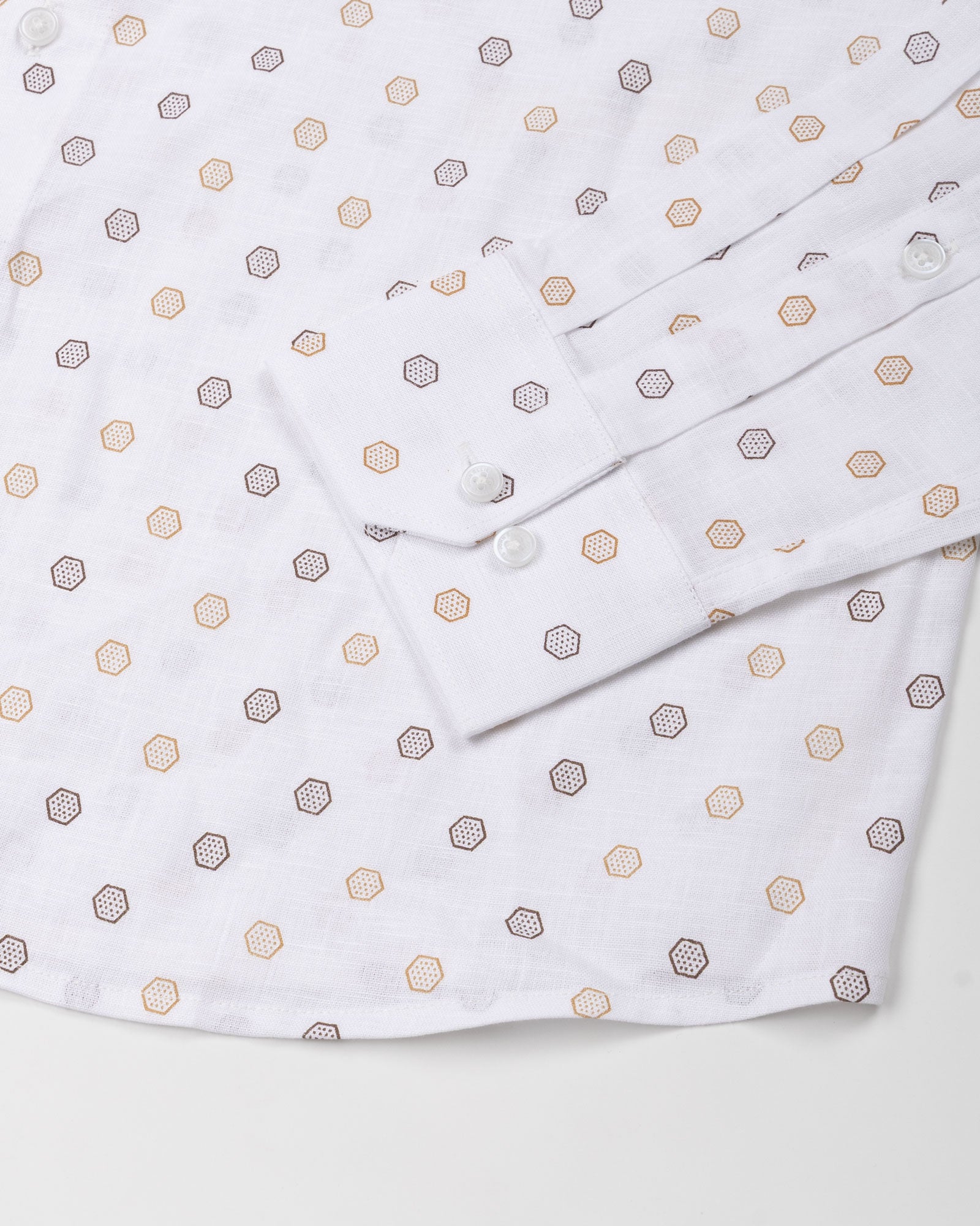 Zyro Brown Luxurious Linen Printed Shirt - John Ellies