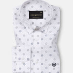 Zyro Grey Luxurious Linen Printed Shirt - John Ellies