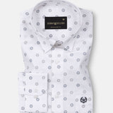 Zyro Grey Luxurious Linen Printed Shirt - John Ellies