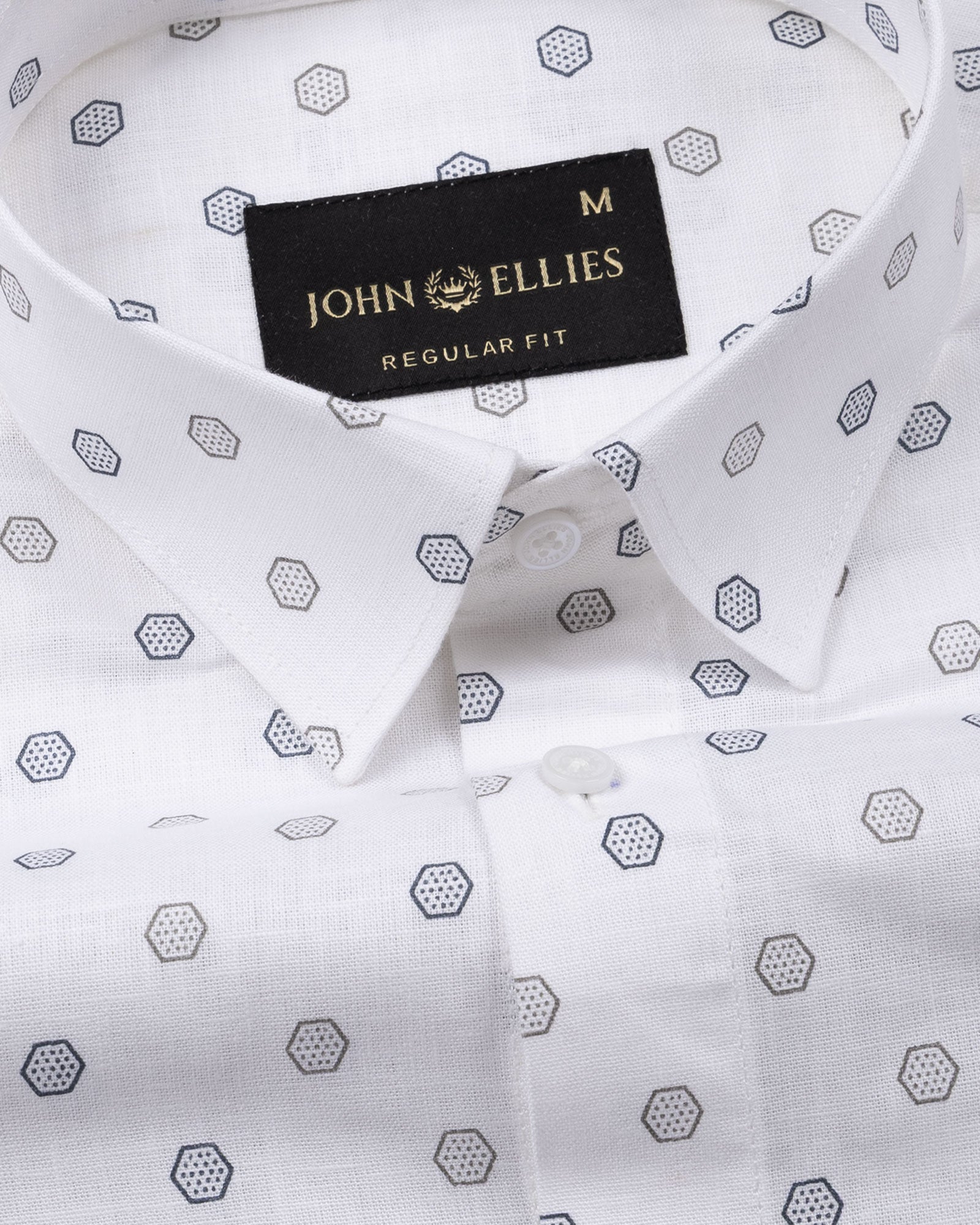 Zyro Grey Luxurious Linen Printed Shirt - John Ellies