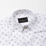 Zyro Grey Luxurious Linen Printed Shirt - John Ellies