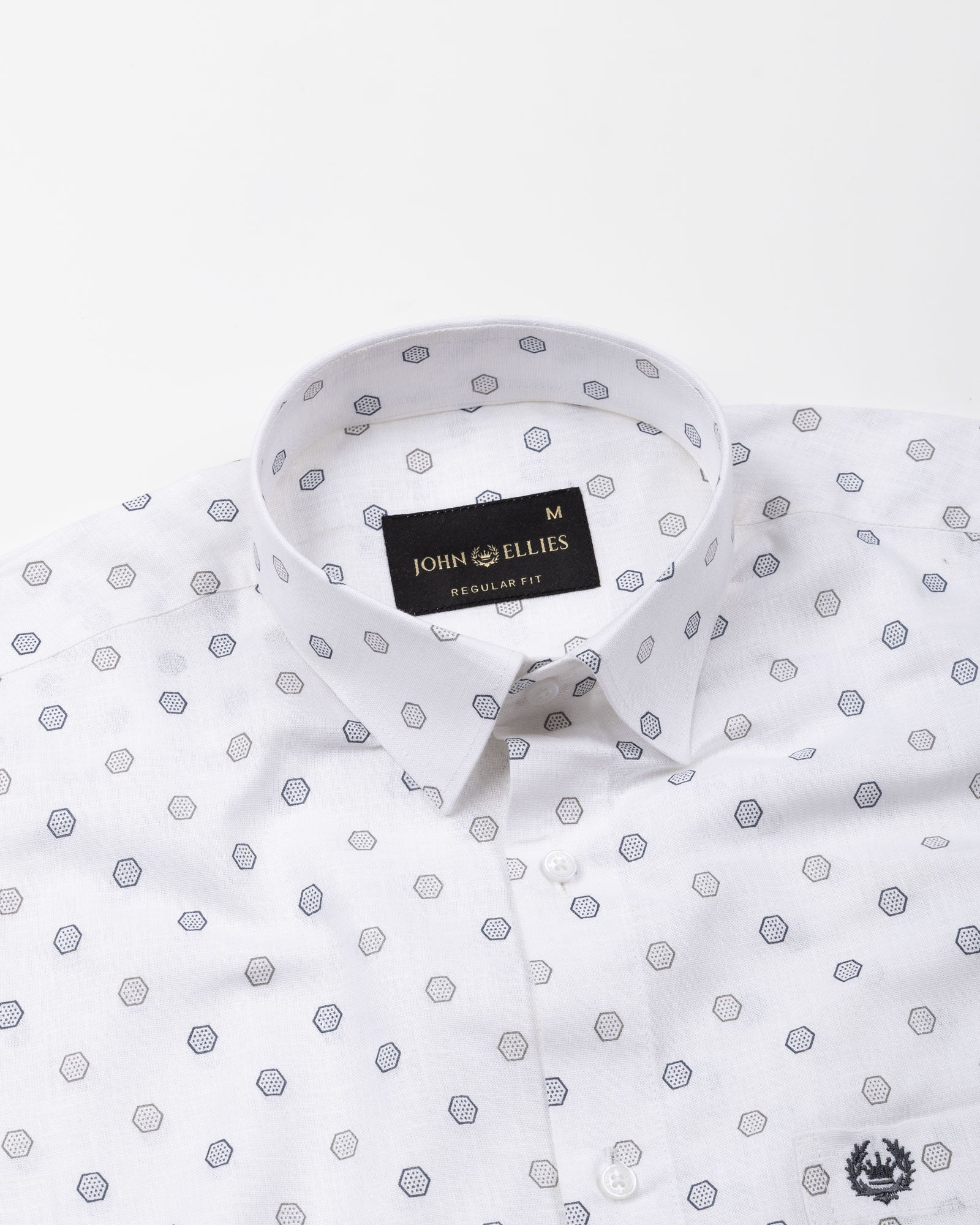 Zyro Grey Luxurious Linen Printed Shirt - John Ellies