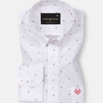 Zyro Pink Luxurious Linen Printed Shirt - John Ellies