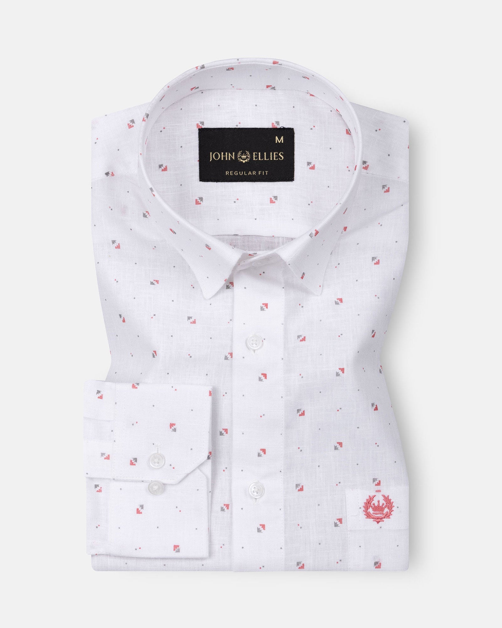 Zyro Pink Luxurious Linen Printed Shirt - John Ellies