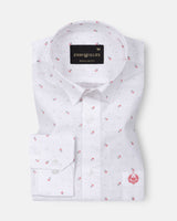 Zyro Pink Luxurious Linen Printed Shirt