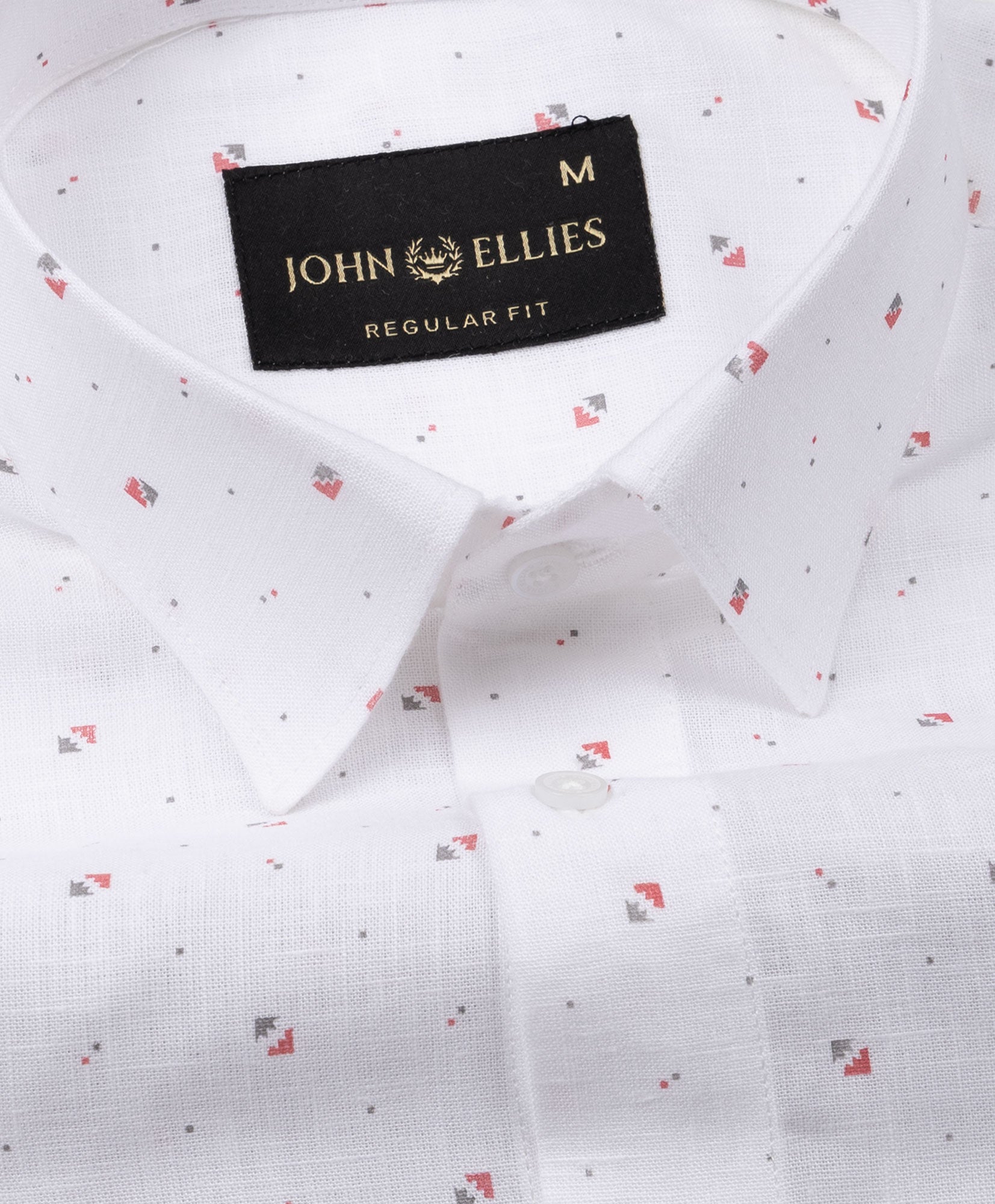 Zyro Pink Luxurious Linen Printed Shirt - John Ellies