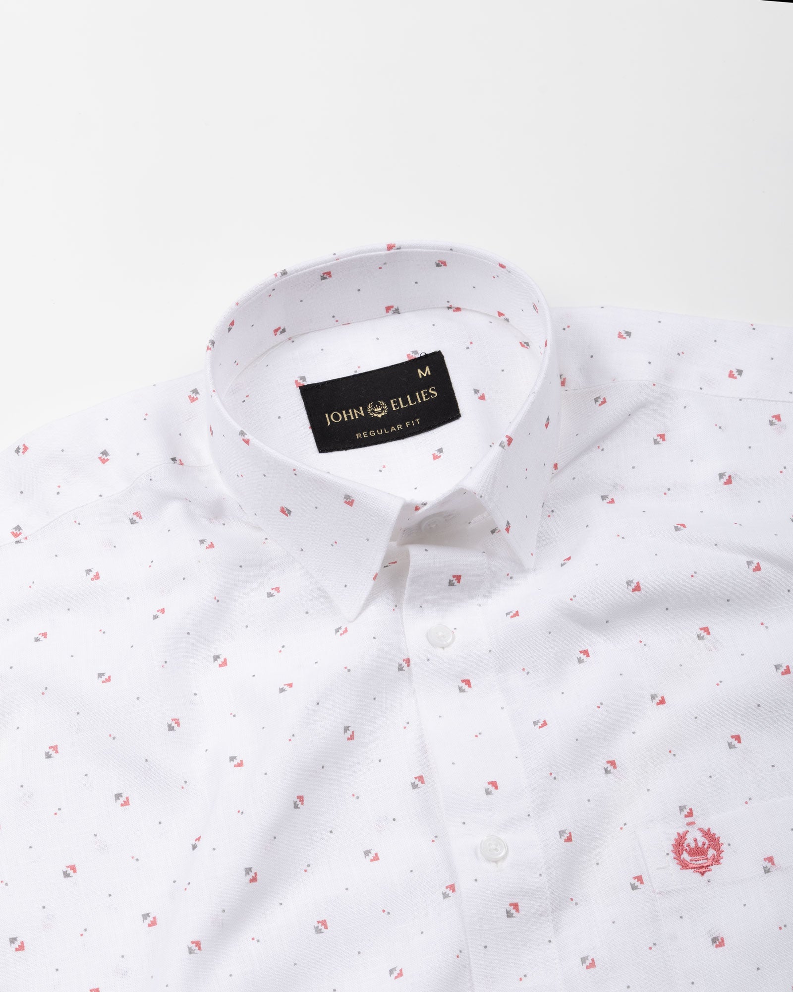 Zyro Pink Luxurious Linen Printed Shirt - John Ellies