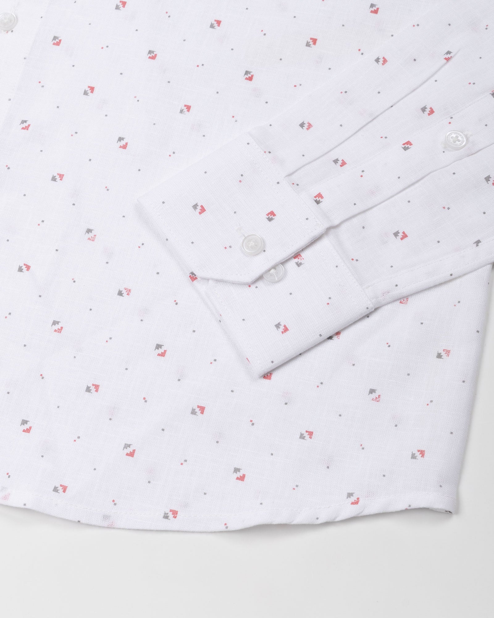 Zyro Pink Luxurious Linen Printed Shirt - John Ellies