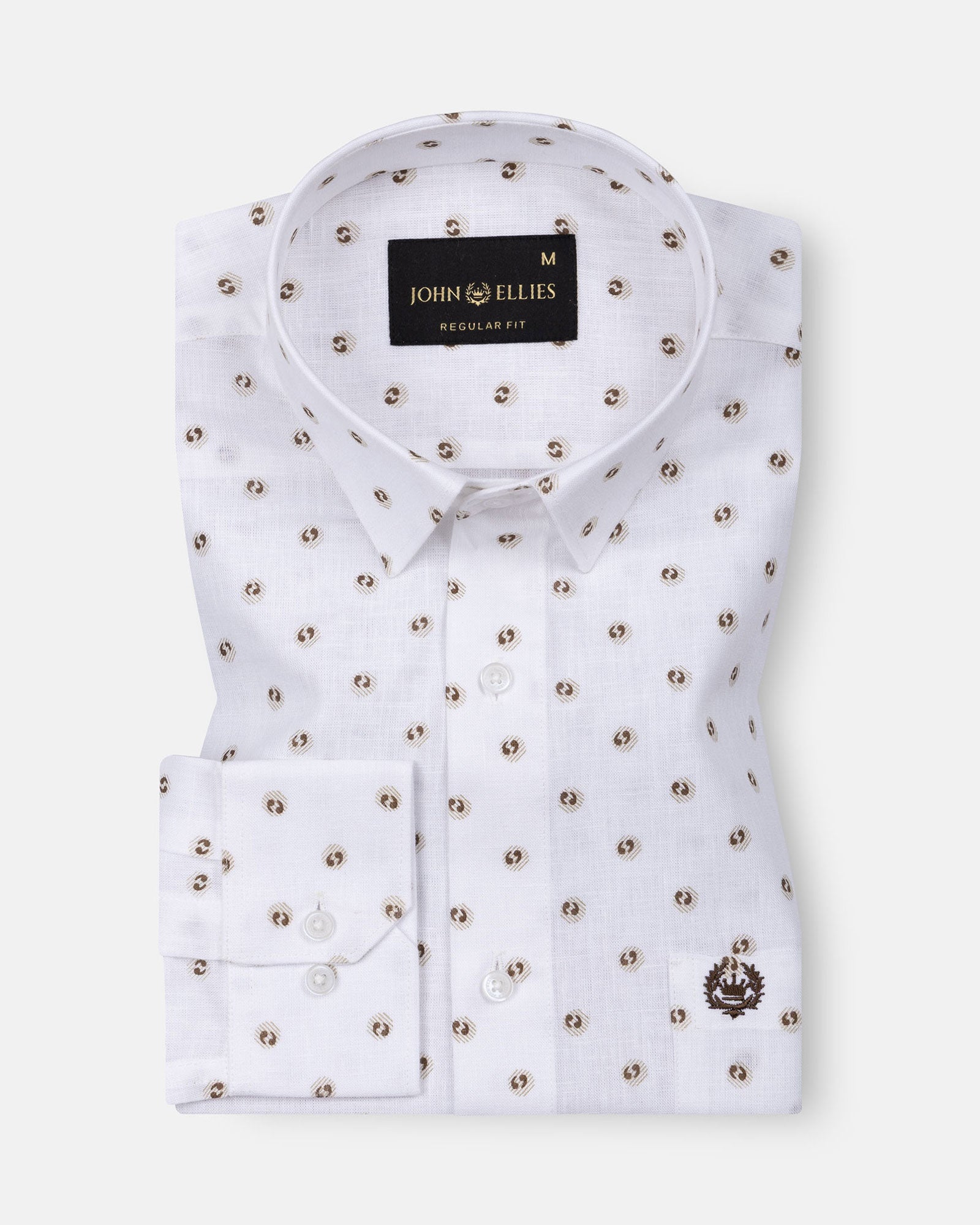 Zyro Yellow Luxurious Linen Printed Shirt - John Ellies