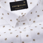 Zyro Yellow Luxurious Linen Printed Shirt - John Ellies