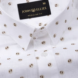 Zyro Yellow Luxurious Linen Printed Shirt - John Ellies
