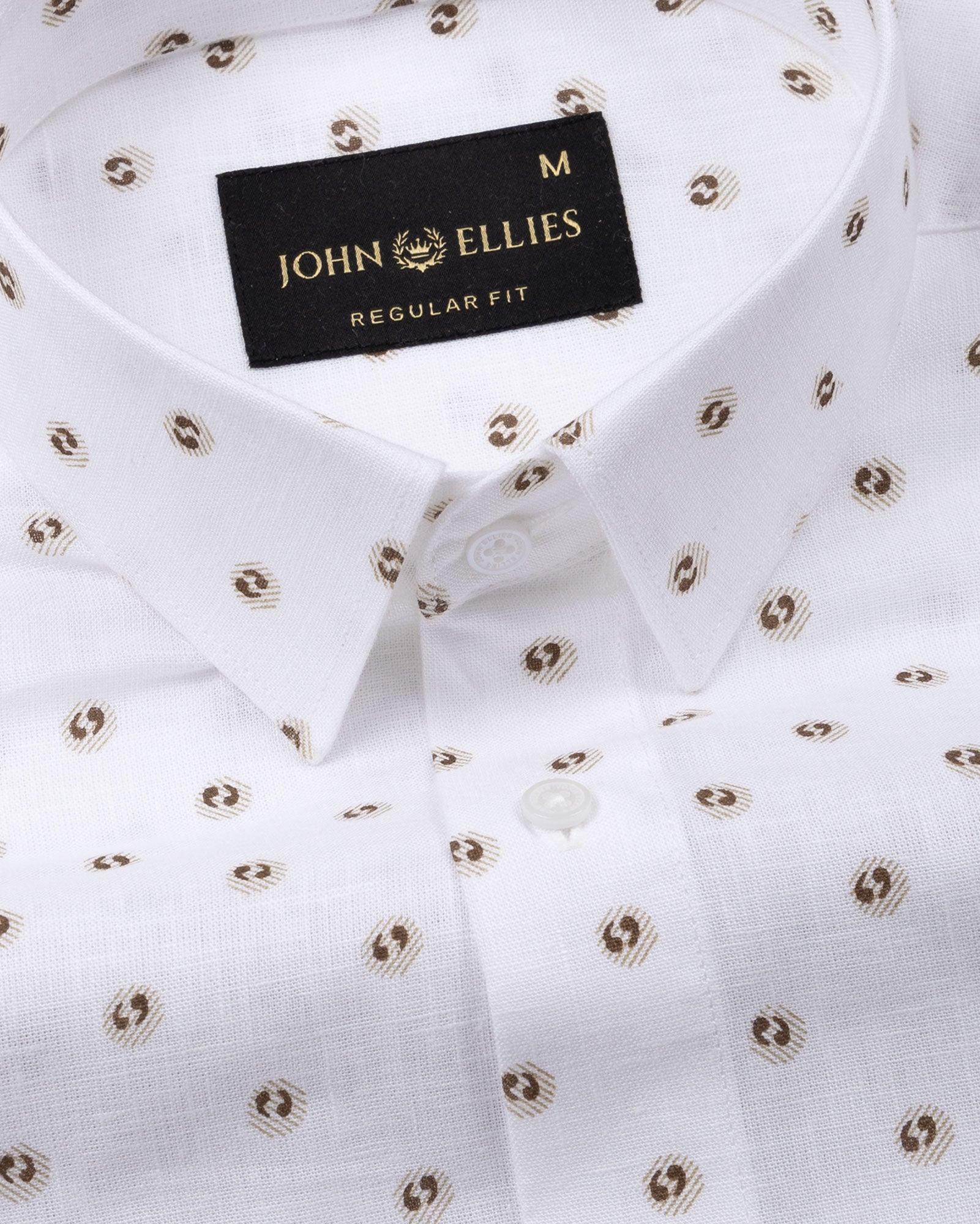 Zyro Yellow Luxurious Linen Printed Shirt - John Ellies