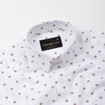 Zyro Yellow Luxurious Linen Printed Shirt - John Ellies