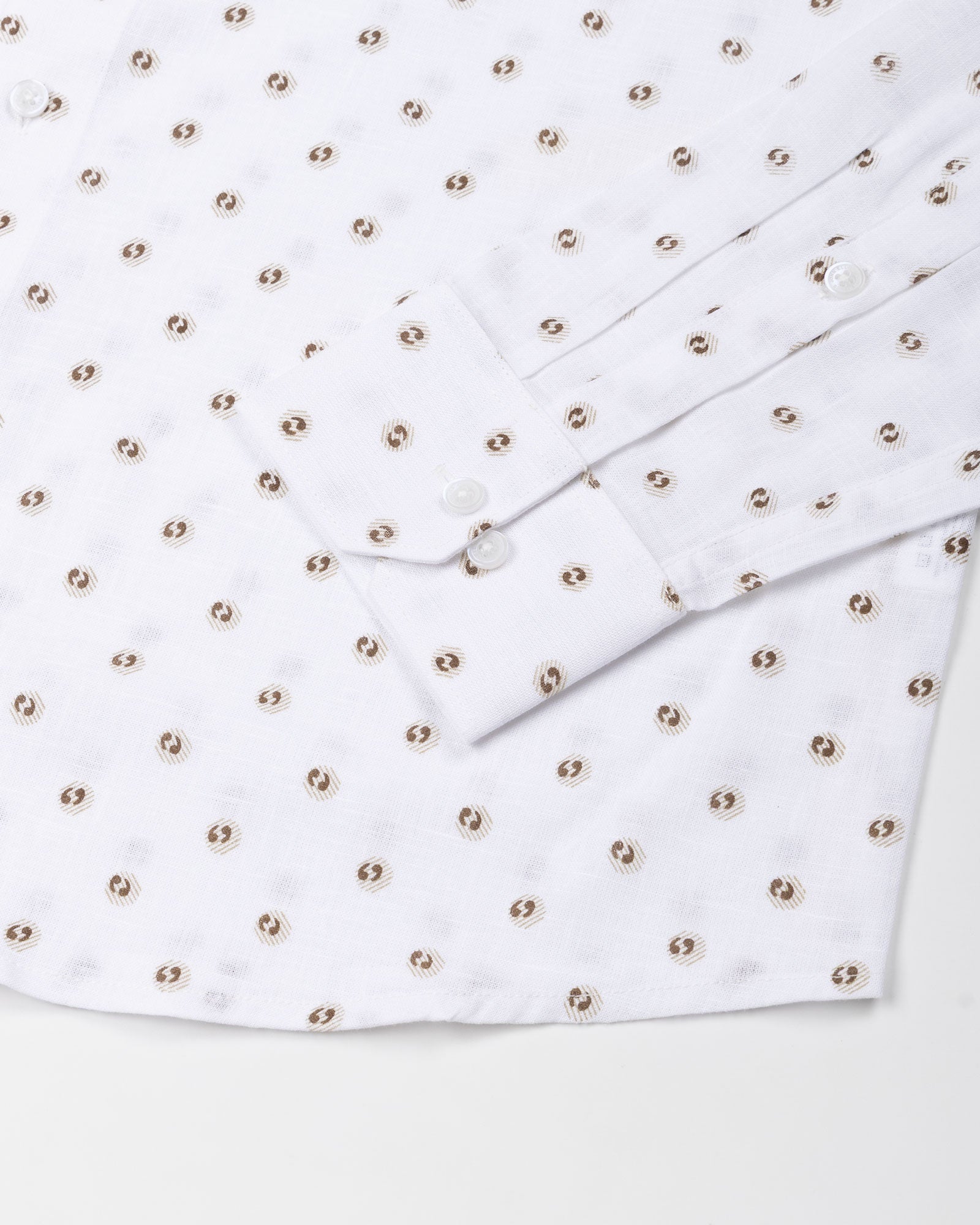 Zyro Yellow Luxurious Linen Printed Shirt - John Ellies