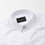 Zyro White Luxurious Linen Printed Shirt - John Ellies